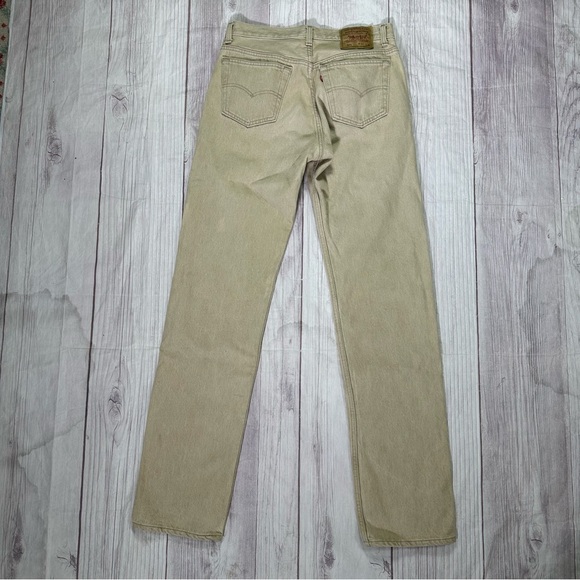 Men’s Vintage 90s Tan 501 Denim Jeans Made in USA - Picture 2 of 8